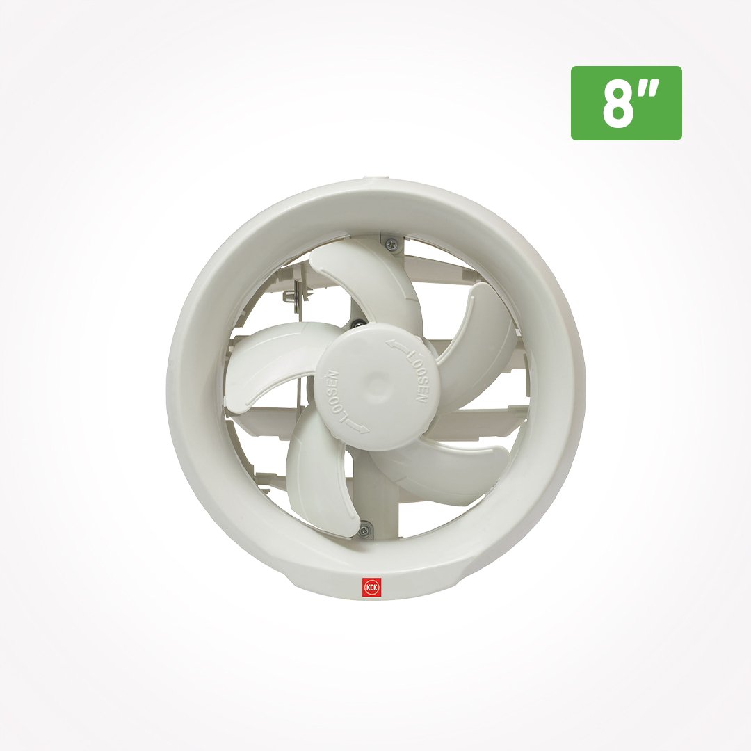 KDK 8″ Exhaust Fan + Auto Shutter 230 CFM