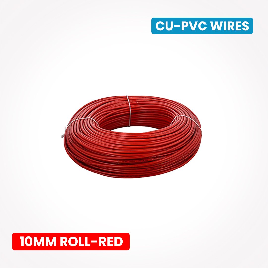 PVC Building Wires 10 Sqmm 500 Meter Roll- Red