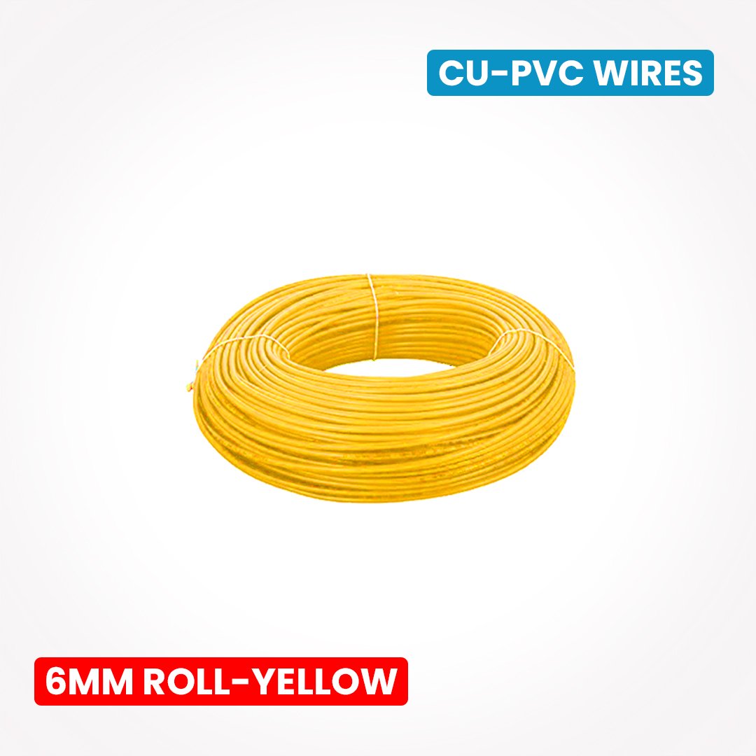 PVC Building Wires 6 Sqmm Roll – Yellow