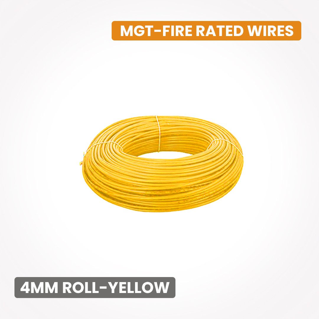 Fire Resistant Mica Building Wire 4 Sqmm (500Meter) Roll- Yellow