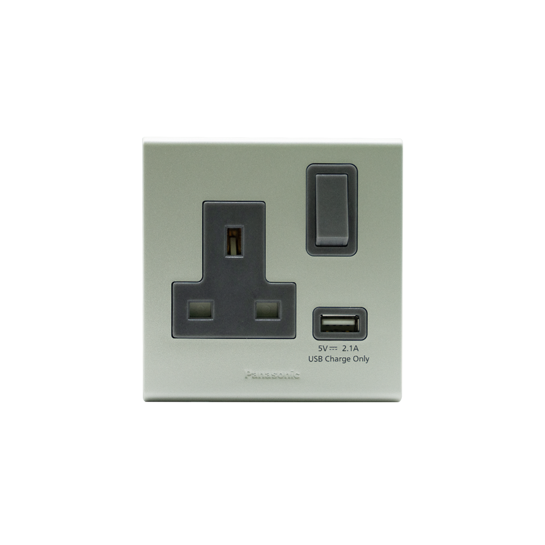 13A 1G SOCKET WITH 1X USB REFINA METALLIC WHITE WEB11114MW – PANASONIC