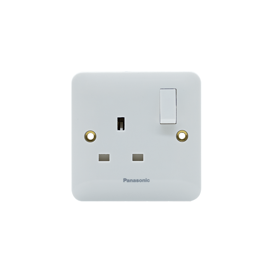 Panasonic 13A 1Gang Single Pole Switched Socket Outlet Harmony White Wbc1211