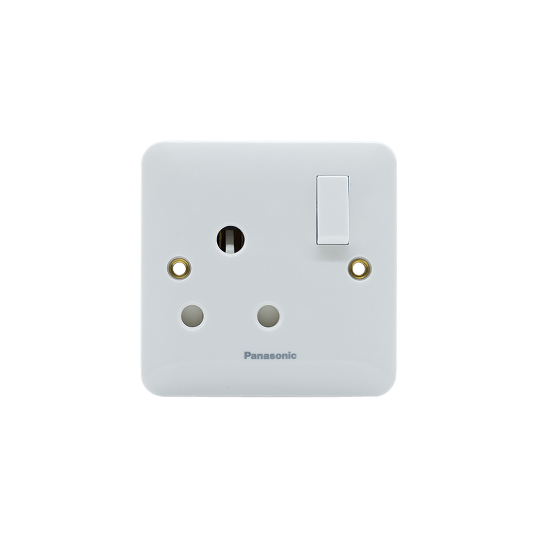 Panasonic 15A 1 Gang Double Pole Switched Socket Outlet Harmony White WBC1311